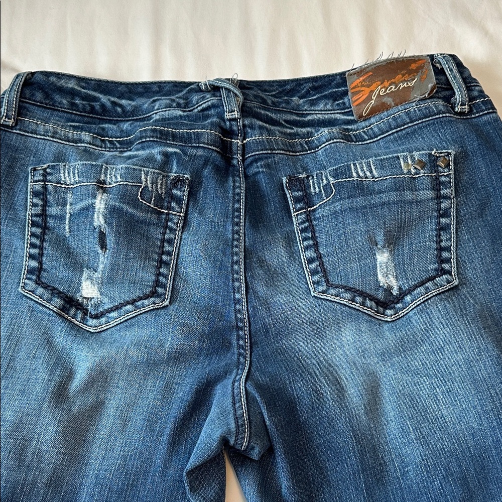 Seven7 Blue Distressed Women's Jeans 16x30